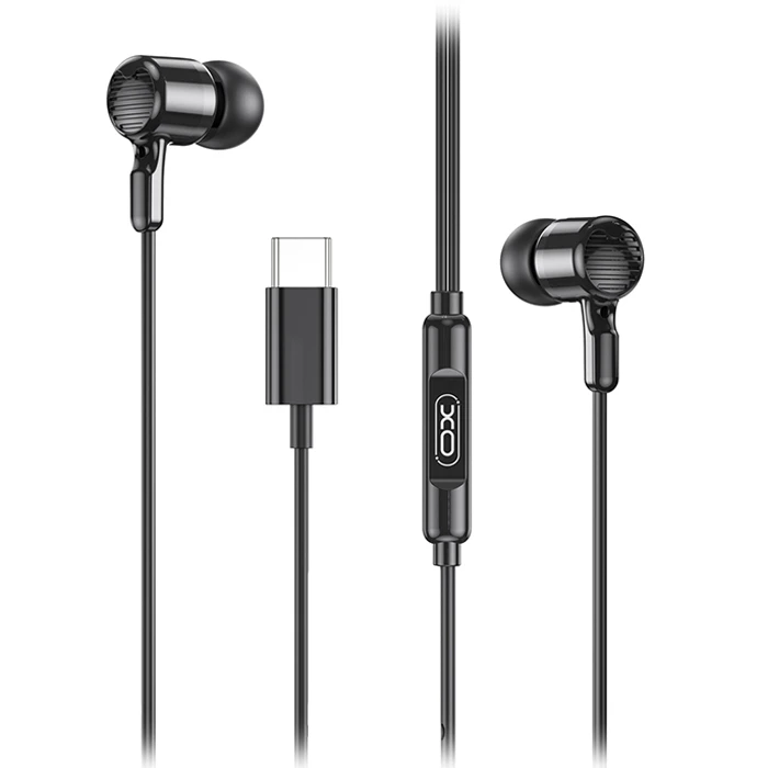 Handsfree Ακουστικά XO Ενσύρματα in-ear μεταλλικά και βύσμα USB-C, Μαύρο