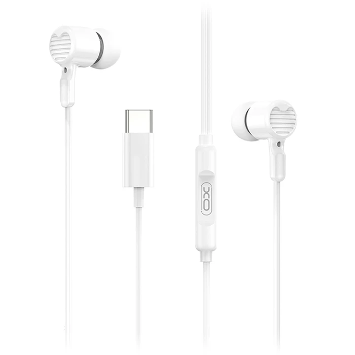 Handsfree Ακουστικά XO Ενσύρματα in-ear μεταλλικά και βύσμα USB-C, Λευκό