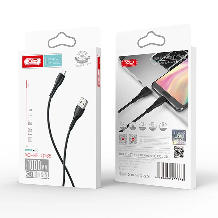 Καλώδιο USB XO High-Speed Α αρσ. - micro USB αρσ., 1.00m Λευκό