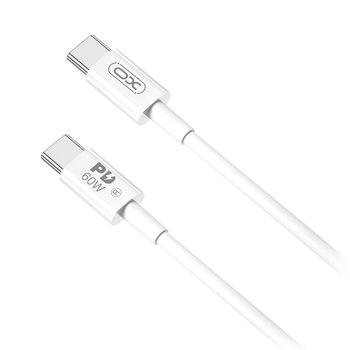 Καλώδιο USB XO High-Speed Τype-C αρσ. - Type-C αρσ. 60W, 2.00m Λευκό