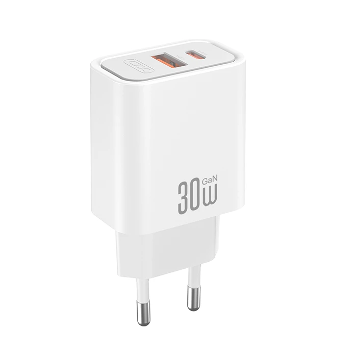 XO CE42 GaN Charger 30W (1x USB-C + 1x USB-A) White