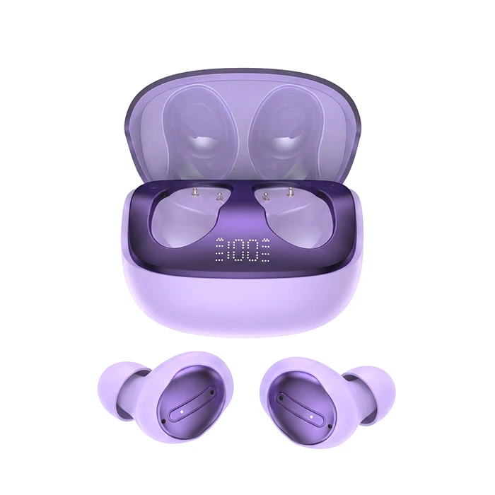 XO G52 Purple Bluetooth True Wireless Earbuds with ANC and Charging Case
