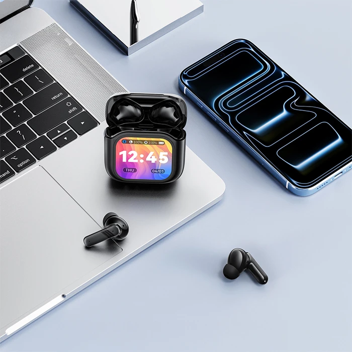 XO X50 - Bluetooth wireless In‑Ear earphones with ANC and charging case with LCD display