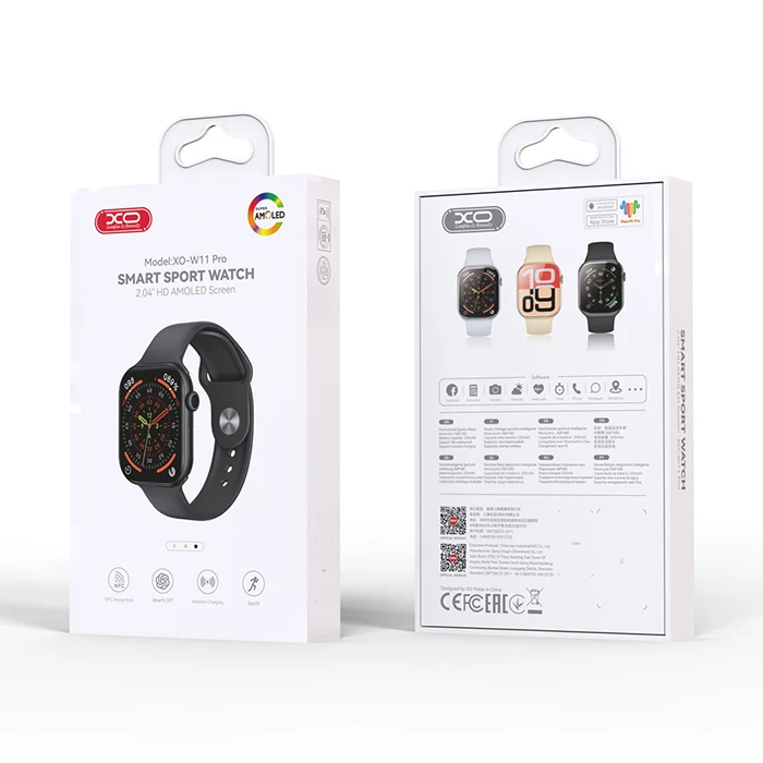 XO W11 PRO Black - Smartwatch with 2.04" AMOLED