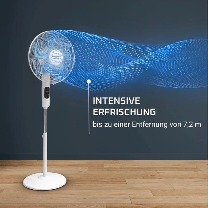 Rowenta VU5450 Turbo Silence Standing Fan 32W 40 cm with Remote - White