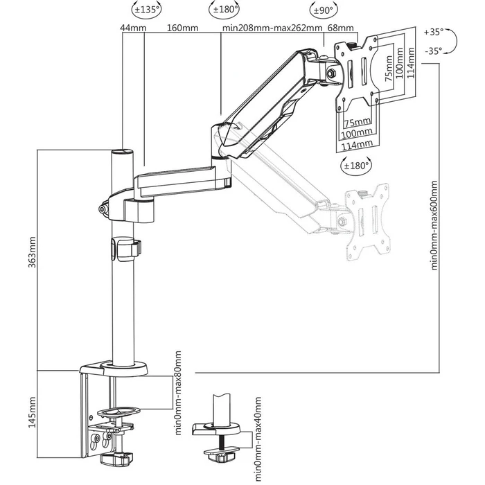 Επιτραπέζια Βάση για Οθόνη V7 DM1TA-1E