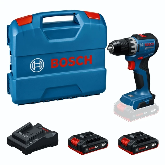 Bosch GSR 18V-52 (06019S0025) Δραπανοκατσάβιδο Brushless - Σετ με 2x GBA 18V 2.0Ah, GAL 18V-20, L-Case