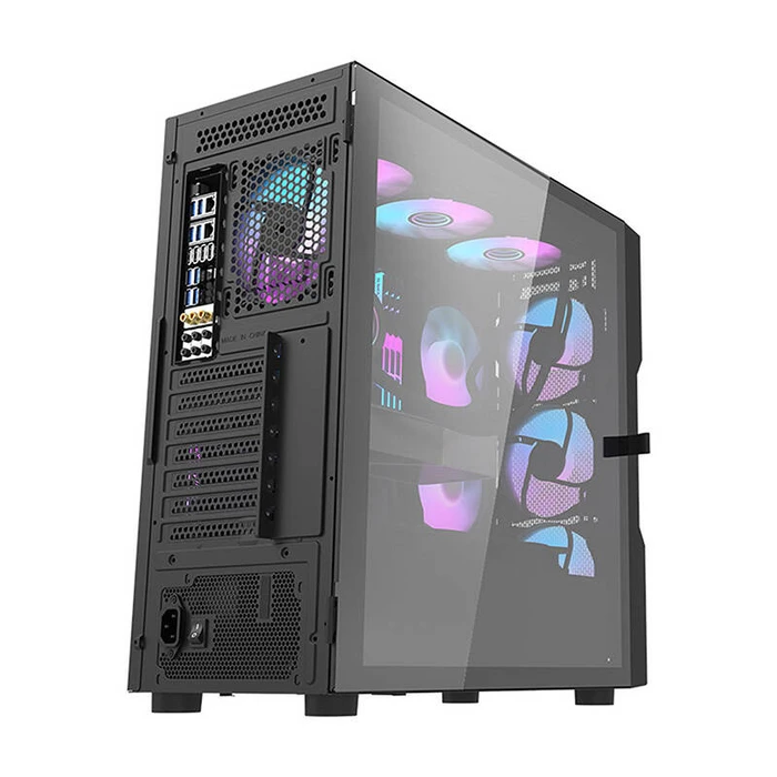 Darkflash DK431 Mesh Gaming Midi Tower PC Case with Side Window - Black