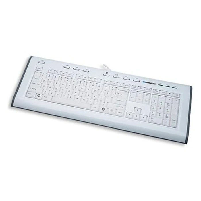 Πληκτρολόγιο Ενσύρματο Manhattan MULTIMEDIA ΜΕ USB Hub 2-θυρών