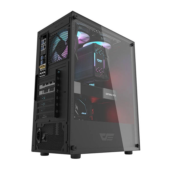 Darkflash DK100 Gaming Midi Tower Κουτί Υπολογιστή με Πλαϊνό Παράθυρο Μαύρο