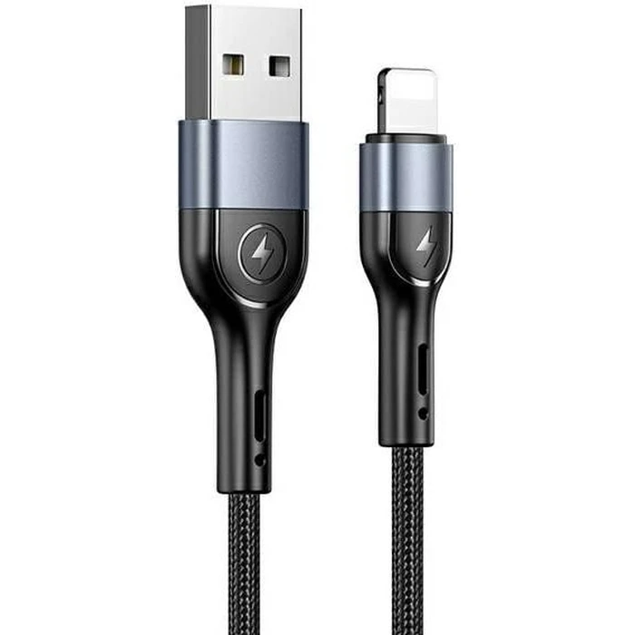 USAMS Nylon Cable U55 2A Lightning U55 black 1m SJ448ZJ01 (US-SJ448) SJ448USBSG01