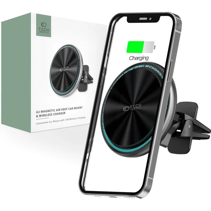 Tech-Protect A2 Magnetic MagSafe Vent Car Mount Wireless Charger 15W Black