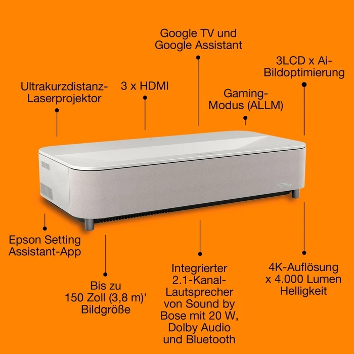 Epson Lifestudio Grand Plus EH-LS970W White Projector