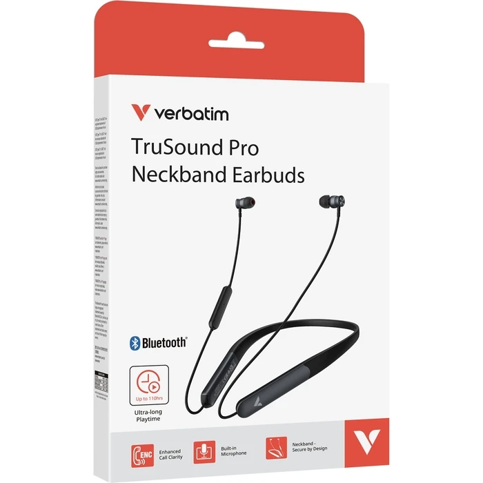 Verbatim TruSound Pro In-ear Bluetooth Neck-band Handsfree Headset - Black