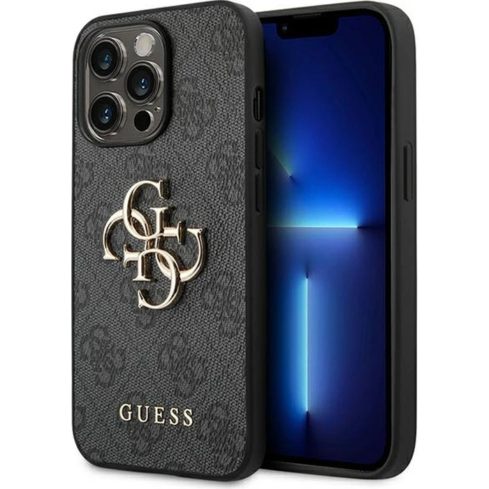 Guess GUHCP14L4GMGGR Apple iPhone 14 Pro grey hardcase 4G Big Metal Logo