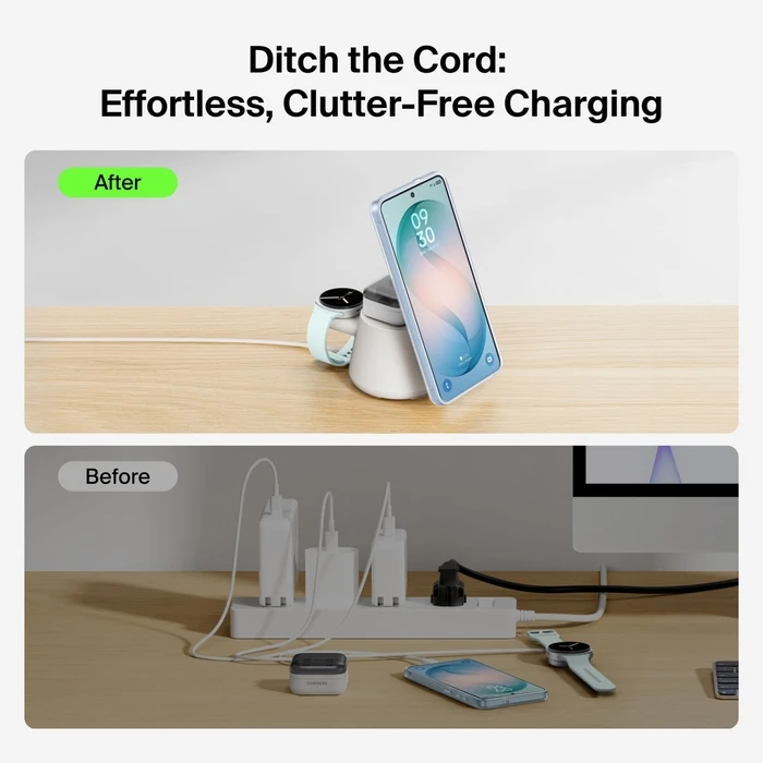 Belkin UltraCharge Modular Charging Dock με Qi2 25W, Λευκό (WIZ052KQWH, EAN 0745883944002)