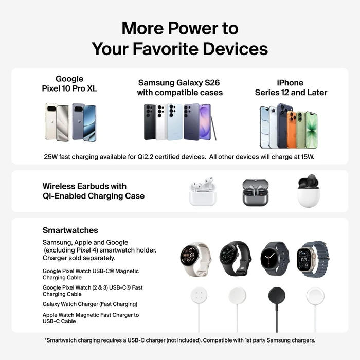 Belkin UltraCharge 25W Qi2 Modular Charging Station (Black)