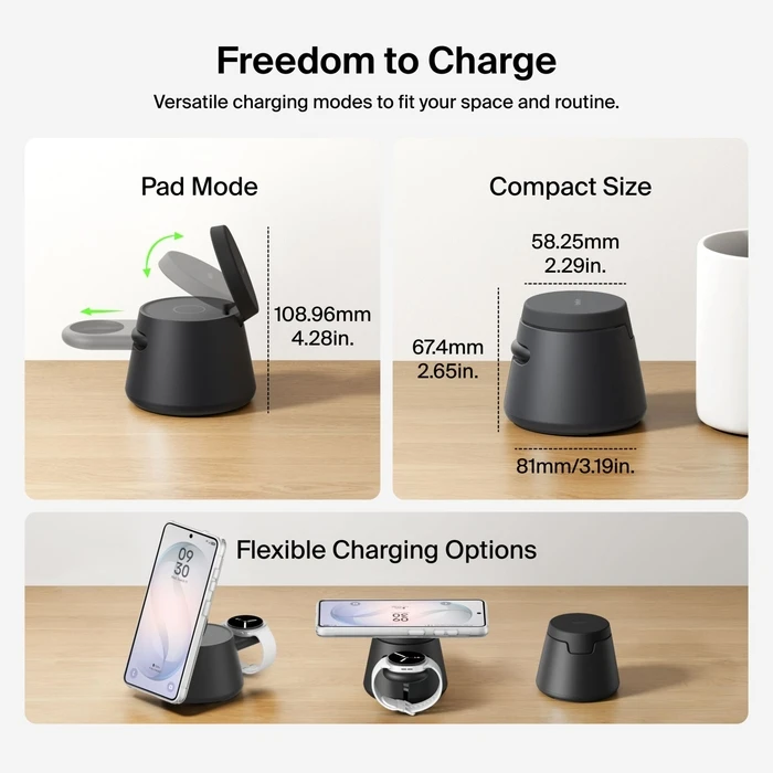 Belkin UltraCharge 25W Qi2 Modular Charging Station (Black)
