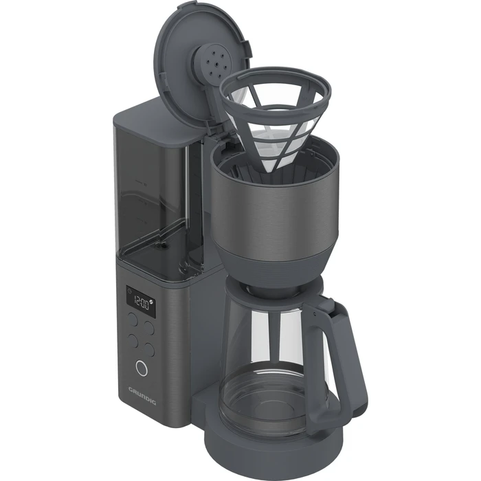 Grundig KM 7340 Filter Coffee Machine (GMS9081) - 10 cups, 1.25 L, Glass Jug, Dark Inox