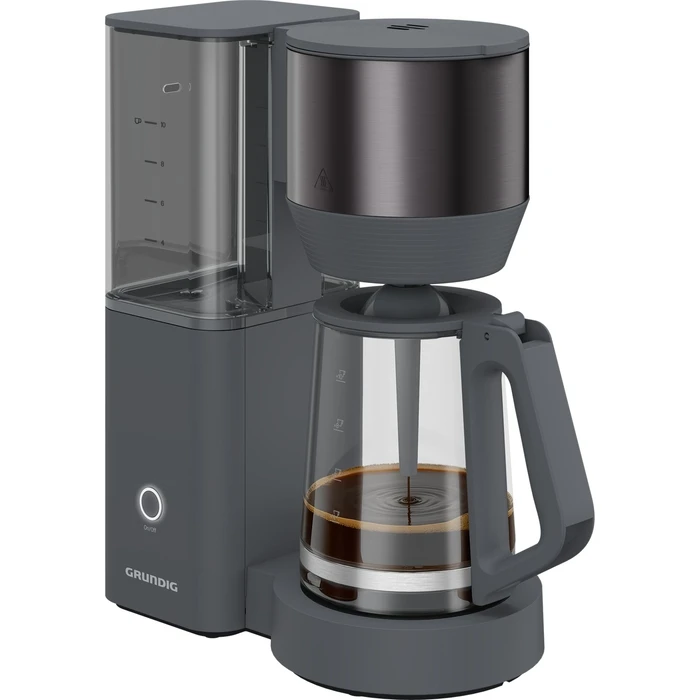 Grundig KM 7340 Filter Coffee Machine (GMS9081) - 10 cups, 1.25 L, Glass Jug, Dark Inox