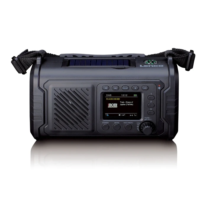 Lenco PDR-055 Portable Rechargeable DAB+ Emergency Radio with Bluetooth - Grey