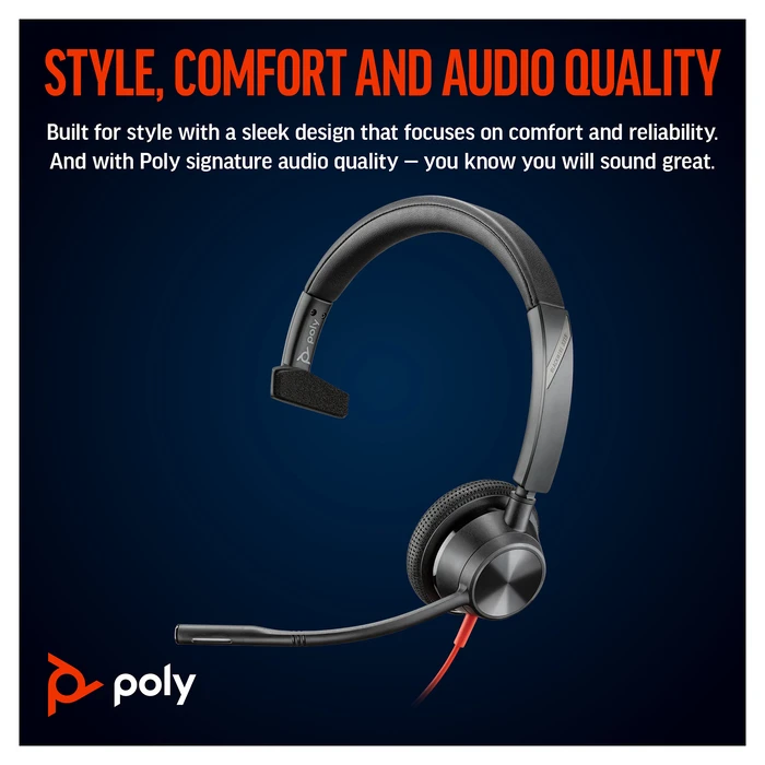 Ακουστικά VOIP HP Poly Blackwire C3315 Mono USB-C/A & 3.5 mm