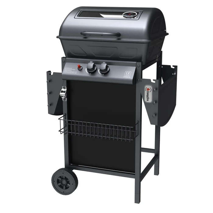 Campfire Gas Grill with 2 Burners, 49x37 cm, 5.5 kW