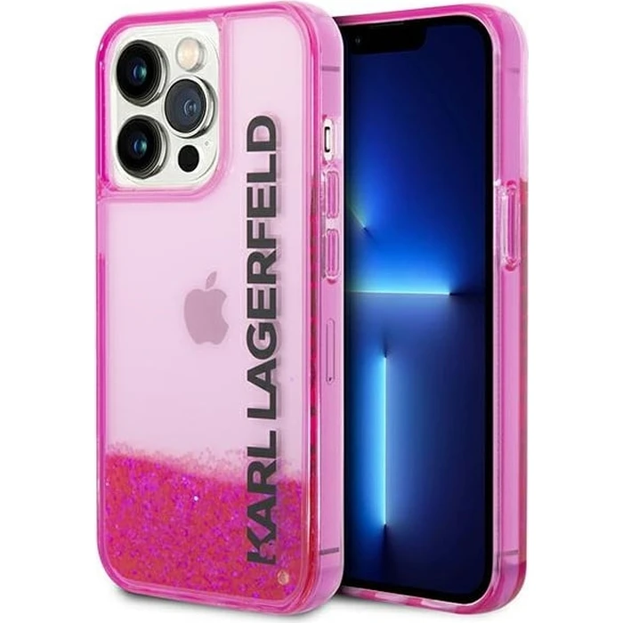 Karl Lagerfeld KLHCP14LLCKVF Apple iPhone 14 Pro pink hardcase Liquid Glitter Elong