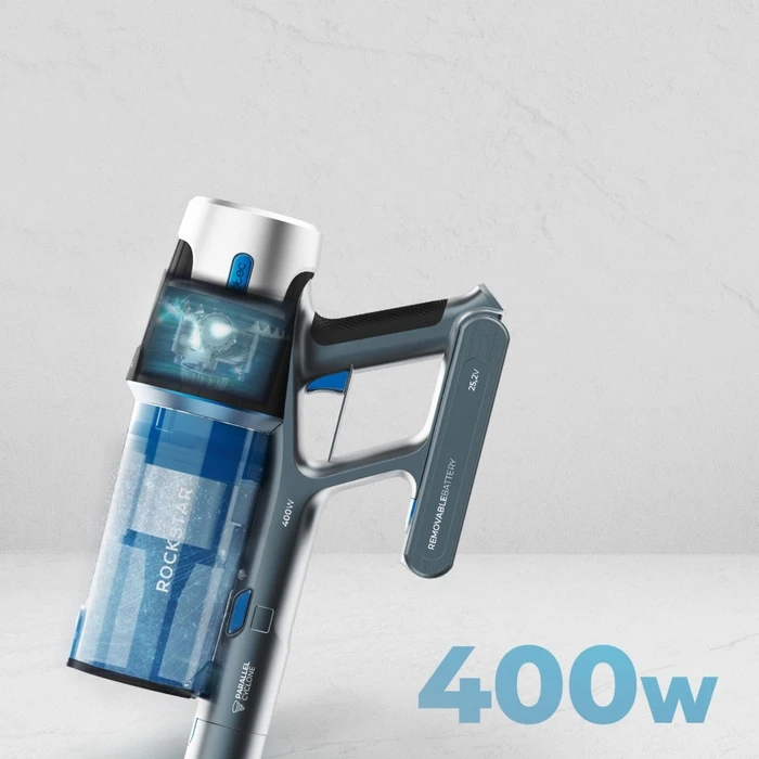 Cecotec Rockstar Rs50 Επαναφορτιζόμενη Σκούπα 2 σε 1 Stick & Χειρός 33.6V Μαύρη-Τυρκουάζ
