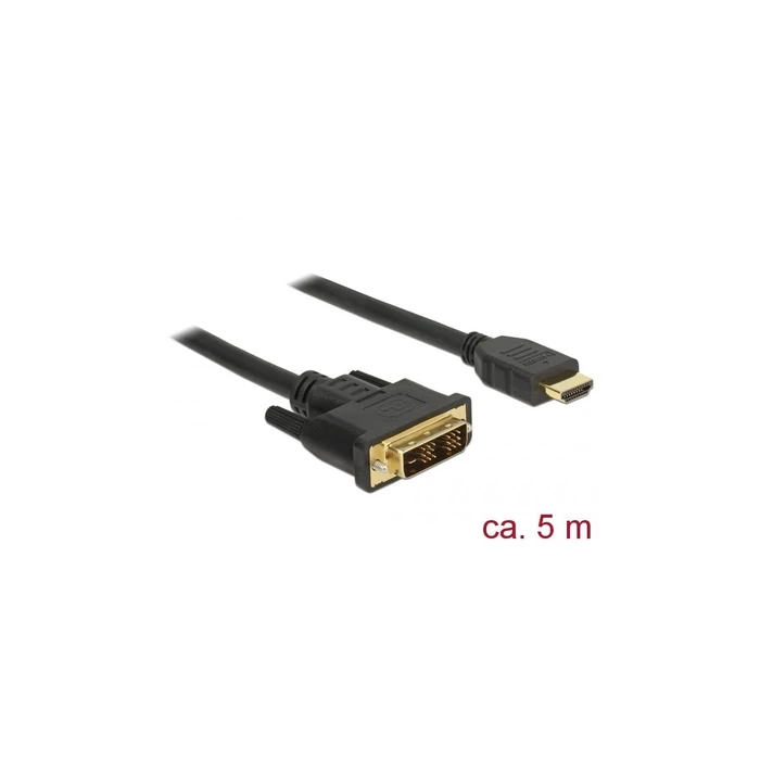 Καλώδιο DVI-D αρσενικό - HDMI αρσενικό 5m Μαύρο Delock (85586)