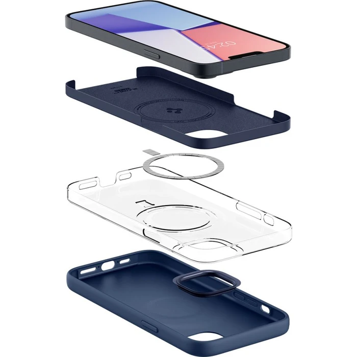 Spigen Silicone Fit Mag MagSafe Apple iPhone 14 Plus / 15 Plus Navy Blue
