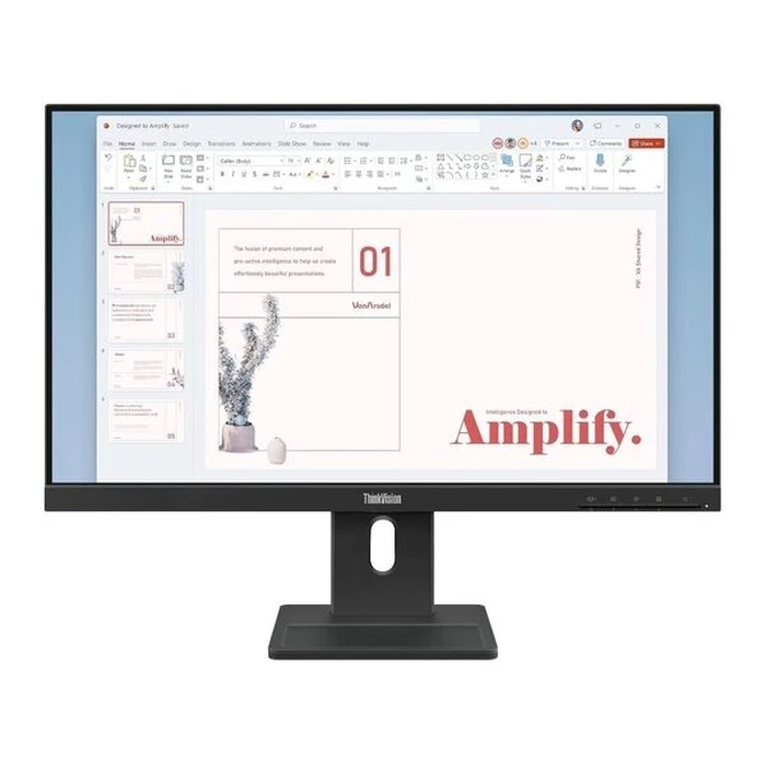 Monitor 23.8" Lenovo ThinkVision E24-40 IPS FHD, Slim Bezel, HDMΙ, DP, VGA, Height adjustable, Speakers