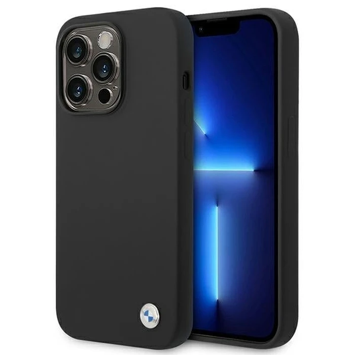 BMW BMHCP14LSILBK Apple iPhone 14 Pro black Silicone Metal Logo