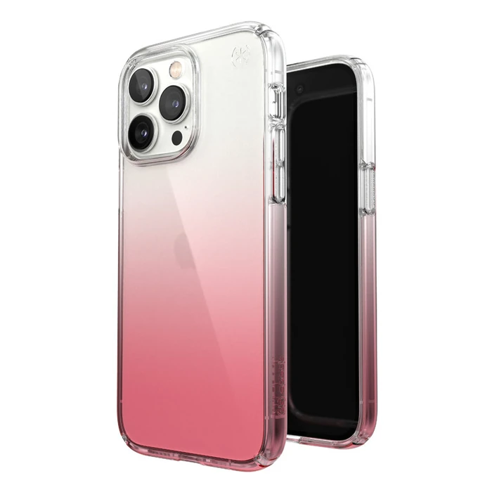 Speck Presidio Perfect-Clear Ombre MICROBAN Apple iPhone 14 Pro Max (Clear / Vintage Rose Fade)