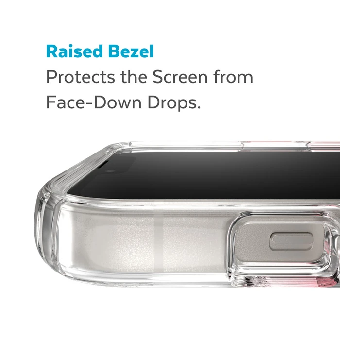Speck Presidio Perfect-Clear Ombre MICROBAN Apple iPhone 14 Plus / 15 Plus (Clear / Vintage Rose Fade)