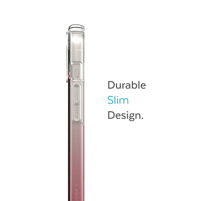Speck Presidio Perfect-Clear Ombre MICROBAN Apple iPhone 14 Plus / 15 Plus (Clear / Vintage Rose Fade)