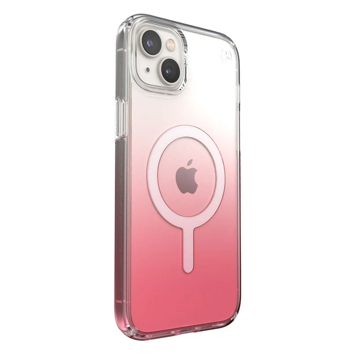 Speck Presidio Perfect-Clear Ombre MagSafe MICROBAN Apple iPhone 14 Plus / 15 Plus (Clear / Vintage Rose Fade)
