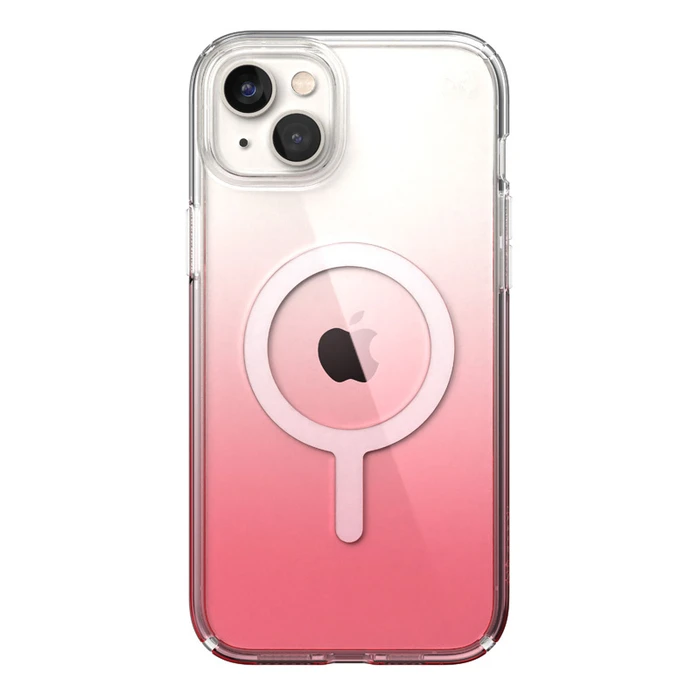 Speck Presidio Perfect-Clear Ombre MagSafe MICROBAN Apple iPhone 14 Plus / 15 Plus (Clear / Vintage Rose Fade)