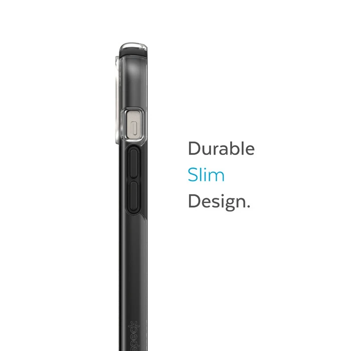 Speck Presidio Perfect-Clear Impact Geometry MICROBAN Apple iPhone 14 Plus / 15 Plus (Clear / Black)
