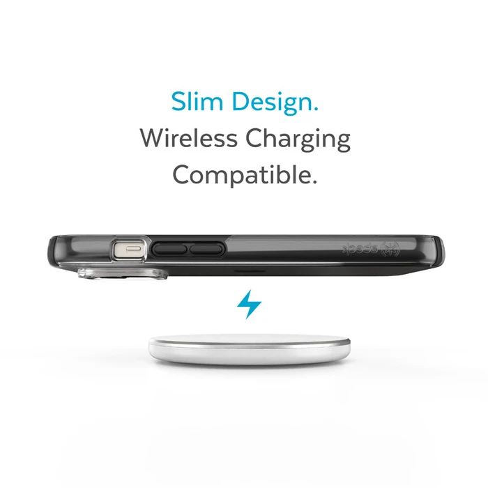 Speck Presidio Perfect-Clear Impact Geometry MICROBAN Apple iPhone 14 Plus / 15 Plus (Clear / Black)