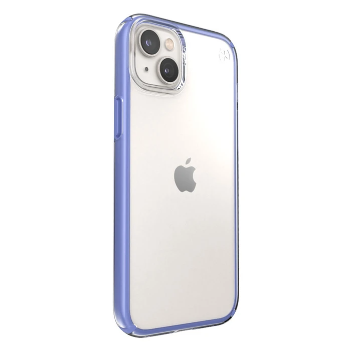 Speck Presidio Perfect-Clear Impact Geometry MICROBAN Apple iPhone 14 Plus / 15 Plus (Clear / Grounded Purple)