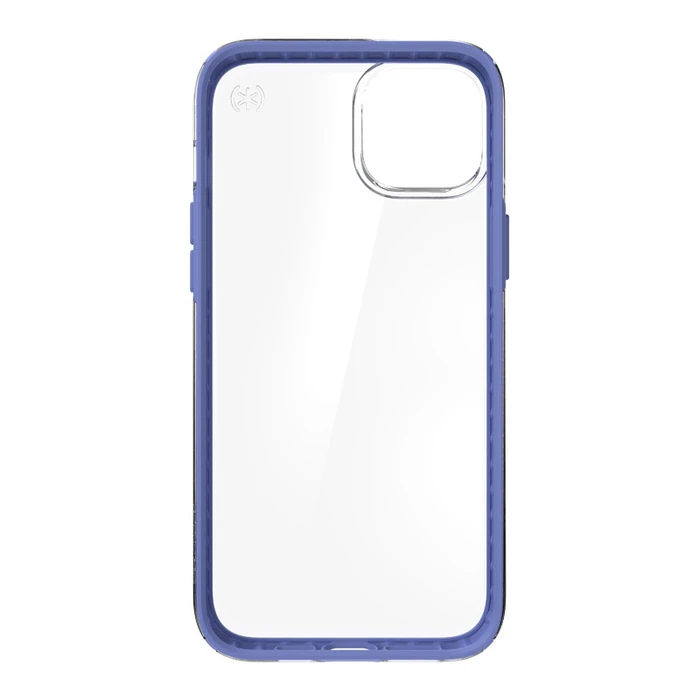 Speck Presidio Perfect-Clear Impact Geometry MICROBAN Apple iPhone 14 Plus / 15 Plus (Clear / Grounded Purple)