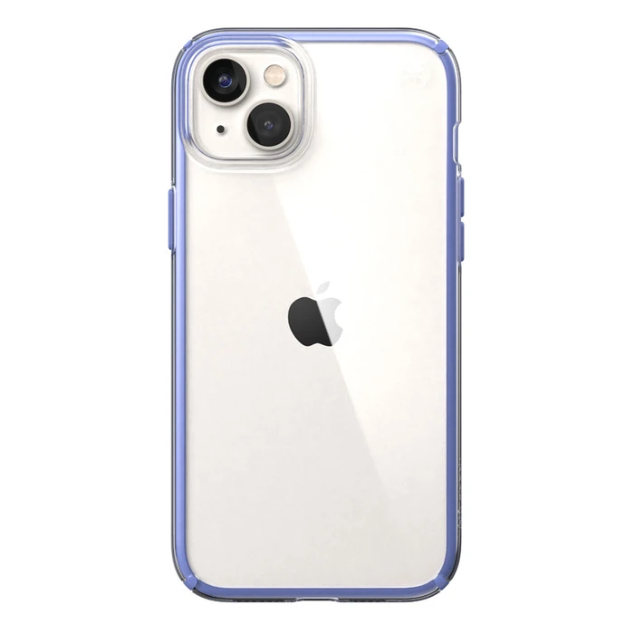 Speck Presidio Perfect-Clear Impact Geometry MICROBAN Apple iPhone 14 Plus / 15 Plus (Clear / Grounded Purple)