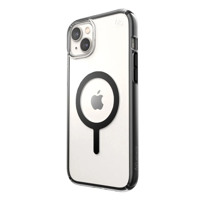 Speck Presidio Perfect-Clear Impact Geometry MagSafe MICROBAN Apple iPhone 14 Plus / 15 Plus (Clear / Black)