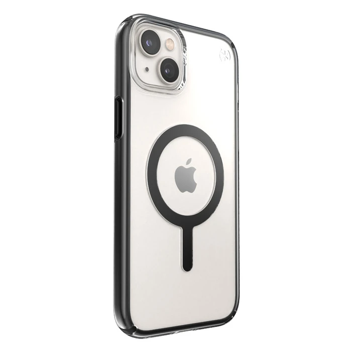 Speck Presidio Perfect-Clear Impact Geometry MagSafe MICROBAN Apple iPhone 14 Plus / 15 Plus (Clear / Black)