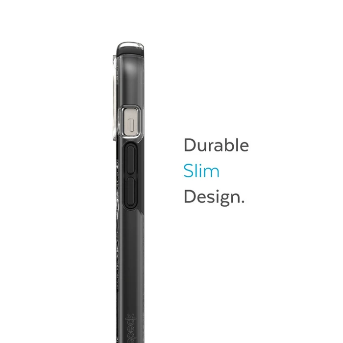 Speck Presidio Perfect-Clear Impact Geometry MagSafe MICROBAN Apple iPhone 14 Plus / 15 Plus (Clear / Black)