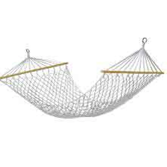 Velco Single Nylon Woven Hammock with Wooden Spreader Bars 200 x 80 cm