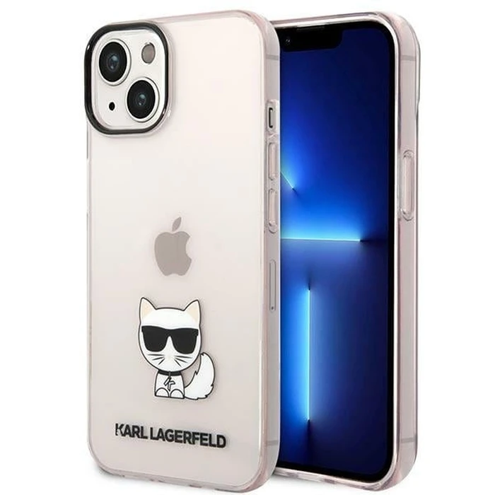 Karl Lagerfeld KLHCP14MCTTRI Apple iPhone 14 Plus / 15 Plus hardcase pink Transparent Choupette Body