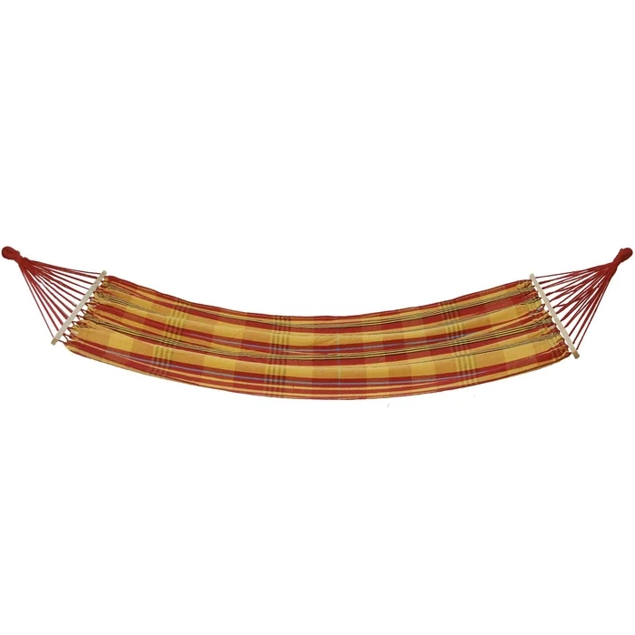 Velco Single Cotton Fabric Hammock with Wood 200 x 100 cm