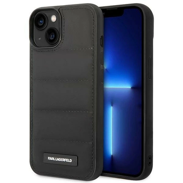 Karl Lagerfeld KLHCP14MPSQAK Apple iPhone 14 Plus / 15 Plus hardcase black Puffy Elongated Logo
